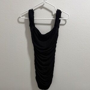 Princess Polly Black Ruched Mini Dress